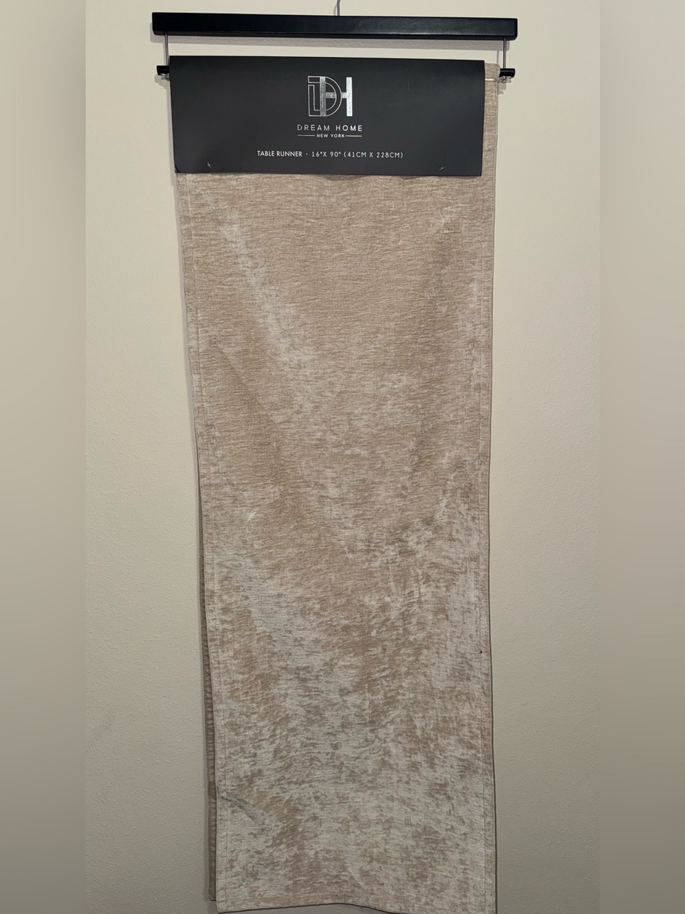 Dream Home Velvet-Look Table Runner in Taupe
